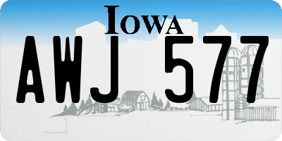IA license plate AWJ577