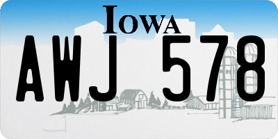 IA license plate AWJ578