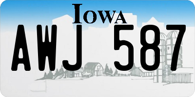 IA license plate AWJ587