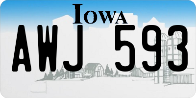 IA license plate AWJ593