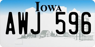 IA license plate AWJ596
