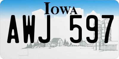 IA license plate AWJ597