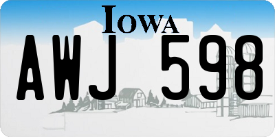 IA license plate AWJ598