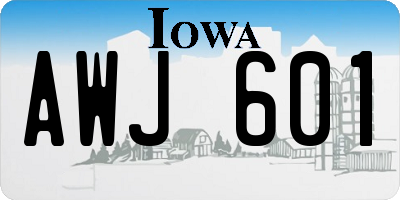 IA license plate AWJ601