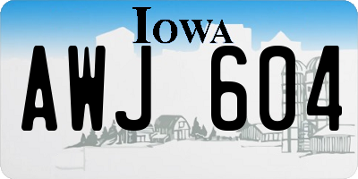 IA license plate AWJ604