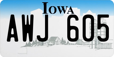 IA license plate AWJ605