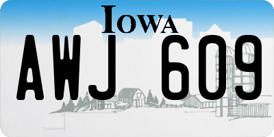 IA license plate AWJ609