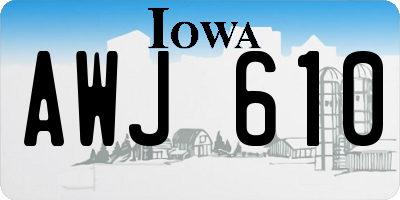 IA license plate AWJ610