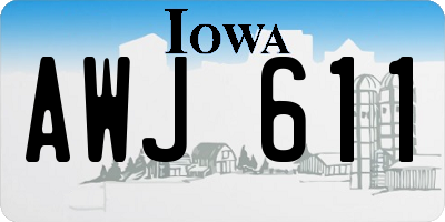IA license plate AWJ611