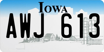 IA license plate AWJ613