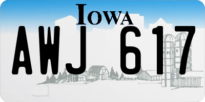 IA license plate AWJ617