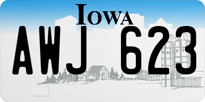 IA license plate AWJ623