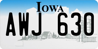 IA license plate AWJ630