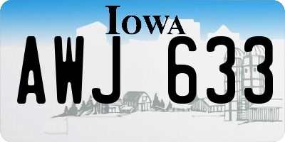 IA license plate AWJ633
