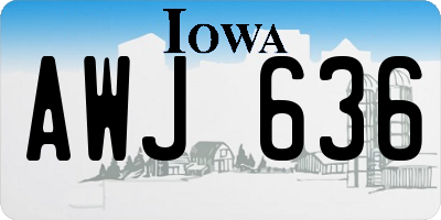 IA license plate AWJ636