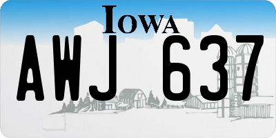 IA license plate AWJ637