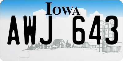 IA license plate AWJ643