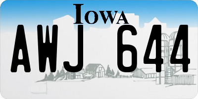 IA license plate AWJ644