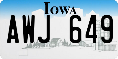 IA license plate AWJ649