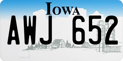 IA license plate AWJ652