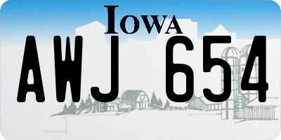 IA license plate AWJ654
