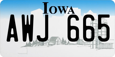 IA license plate AWJ665