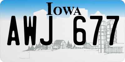IA license plate AWJ677