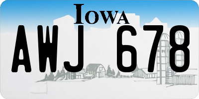 IA license plate AWJ678