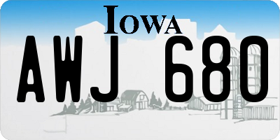 IA license plate AWJ680