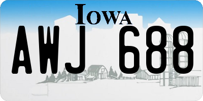 IA license plate AWJ688