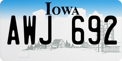 IA license plate AWJ692