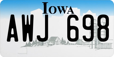 IA license plate AWJ698