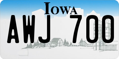 IA license plate AWJ700
