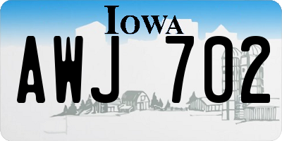 IA license plate AWJ702
