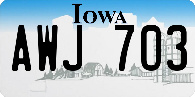 IA license plate AWJ703