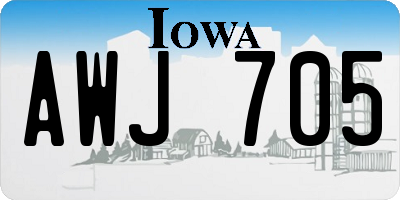 IA license plate AWJ705