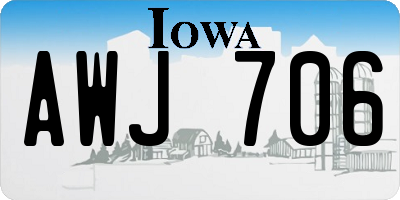 IA license plate AWJ706