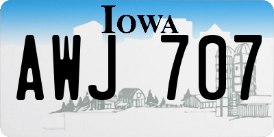 IA license plate AWJ707