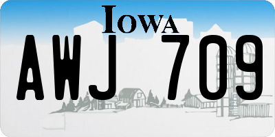 IA license plate AWJ709