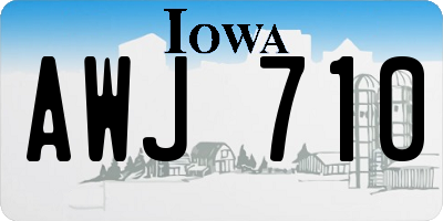 IA license plate AWJ710