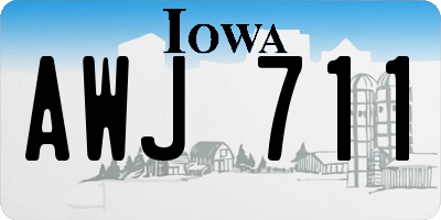 IA license plate AWJ711