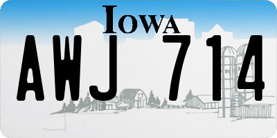 IA license plate AWJ714