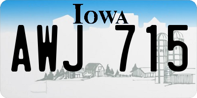 IA license plate AWJ715