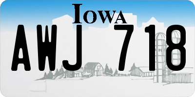 IA license plate AWJ718