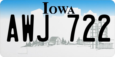 IA license plate AWJ722