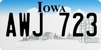 IA license plate AWJ723