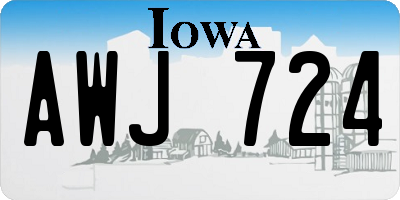 IA license plate AWJ724