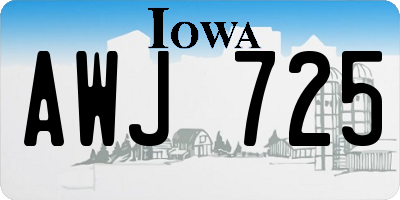 IA license plate AWJ725