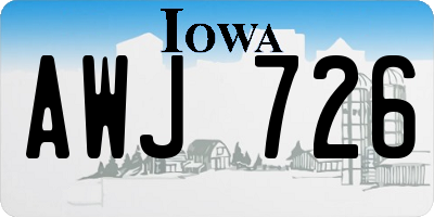 IA license plate AWJ726