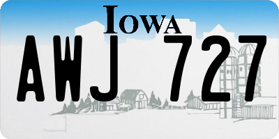 IA license plate AWJ727